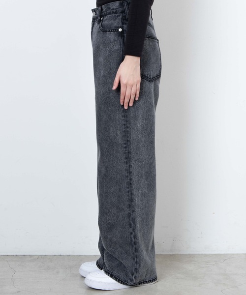 セール】WEGO/ウエストフィットワイドストレートパンツ（デニムパンツ