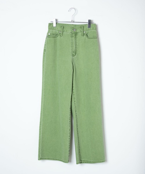 WEGO(ウィゴー)の「WEGO/ウエストフィットワイドストレートパンツ(デニムパンツ・レディース・ライトインディゴブルー/インディゴブルー/ブラック系その他/ケリーグリーン/ロイヤルブルー/ホワイト/ナチュラル/グリーン系その他/パープル系その他/ブラック/ダークインディゴブルー・SMALL/MEDIUM/LARGE)」の14枚目の写真