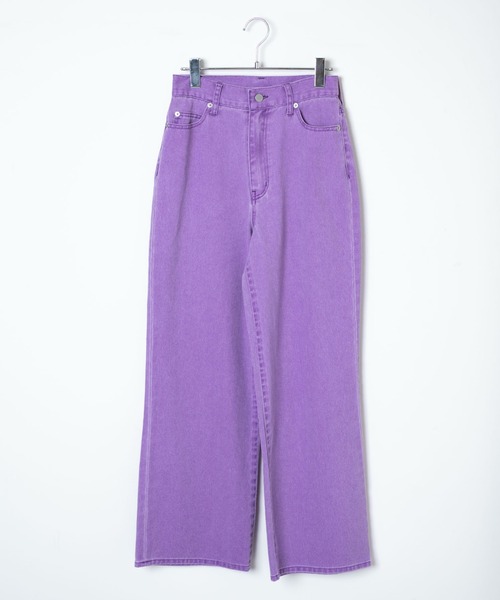 WEGO(ウィゴー)の「WEGO/ウエストフィットワイドストレートパンツ(デニムパンツ・レディース・ライトインディゴブルー/インディゴブルー/ブラック系その他/ケリーグリーン/ロイヤルブルー/ホワイト/ナチュラル/グリーン系その他/パープル系その他/ブラック/ダークインディゴブルー・SMALL/MEDIUM/LARGE)」の15枚目の写真