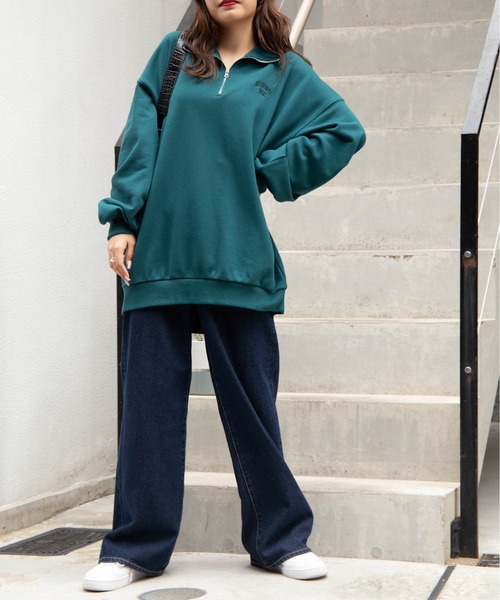 WEGO(ウィゴー)の「WEGO/ウエストフィットワイドストレートパンツ(デニムパンツ・レディース・ライトインディゴブルー/インディゴブルー/ブラック系その他/ケリーグリーン/ロイヤルブルー/ホワイト/ナチュラル/グリーン系その他/パープル系その他/ブラック/ダークインディゴブルー・SMALL/MEDIUM/LARGE)」の20枚目の写真