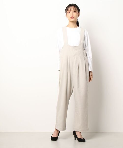 Samansa Mos2 blue（サマンサモスモスブルー）の「タックサロペット（サロペット/オーバーオール・レディース・ブラック/オレンジ/シルバーグレー・ﾌﾘ-）」の5枚目の写真