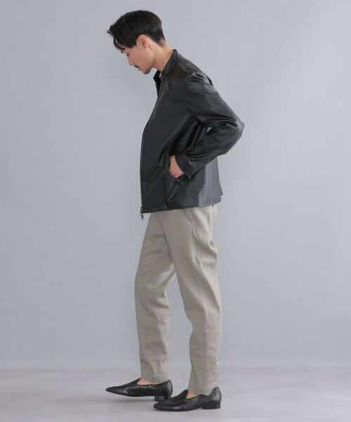 SHIPS（シップス）の「SHIPS: Synthetic Leather シングルライダース ジャケット 22SS（ライダースジャケット・メンズ・ブラック/ベージュ/ネイビー・SMALL/MEDIUM/LARGE/X-LARGE）」の5枚目の写真