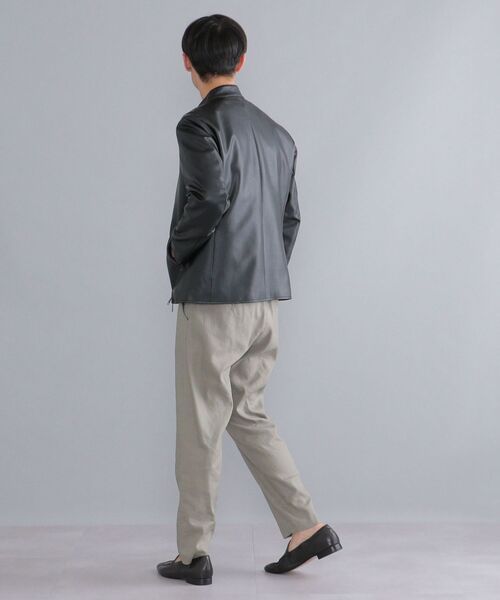 SHIPS（シップス）の「SHIPS: Synthetic Leather シングルライダース ジャケット 22SS（ライダースジャケット・メンズ・ブラック/ベージュ/ネイビー・SMALL/MEDIUM/LARGE/X-LARGE）」の6枚目の写真