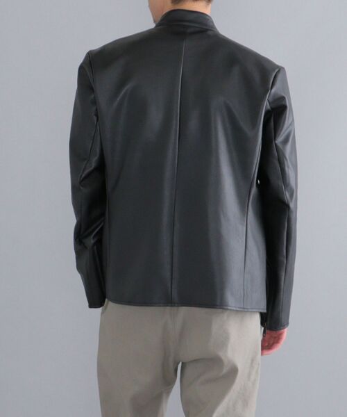 SHIPS（シップス）の「SHIPS: Synthetic Leather シングルライダース ジャケット 22SS（ライダースジャケット・メンズ・ブラック/ベージュ/ネイビー・SMALL/MEDIUM/LARGE/X-LARGE）」の10枚目の写真
