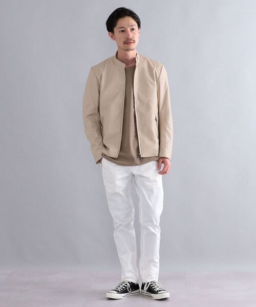 SHIPS（シップス）の「SHIPS: Synthetic Leather シングルライダース ジャケット 22SS（ライダースジャケット・メンズ・ブラック/ベージュ/ネイビー・SMALL/MEDIUM/LARGE/X-LARGE）」の12枚目の写真