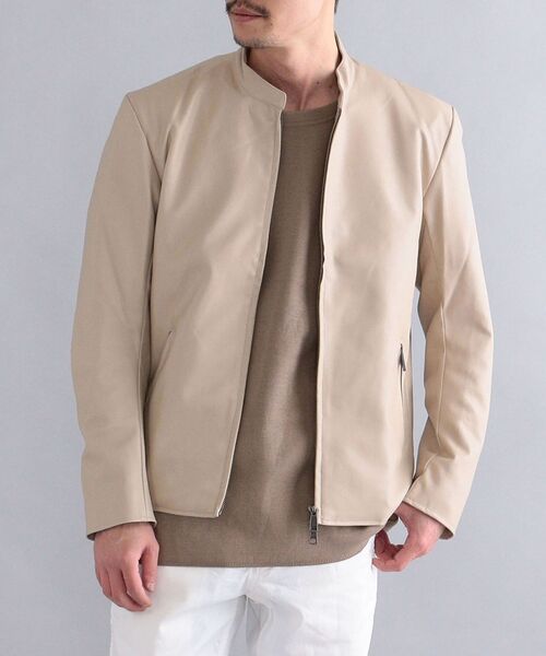 SHIPS（シップス）の「SHIPS: Synthetic Leather シングルライダース ジャケット 22SS（ライダースジャケット・メンズ・ブラック/ベージュ/ネイビー・SMALL/MEDIUM/LARGE/X-LARGE）」の13枚目の写真