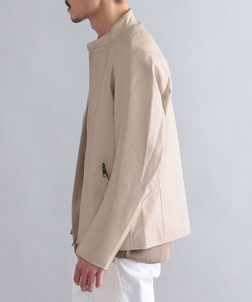 SHIPS（シップス）の「SHIPS: Synthetic Leather シングルライダース ジャケット 22SS（ライダースジャケット・メンズ・ブラック/ベージュ/ネイビー・SMALL/MEDIUM/LARGE/X-LARGE）」の14枚目の写真