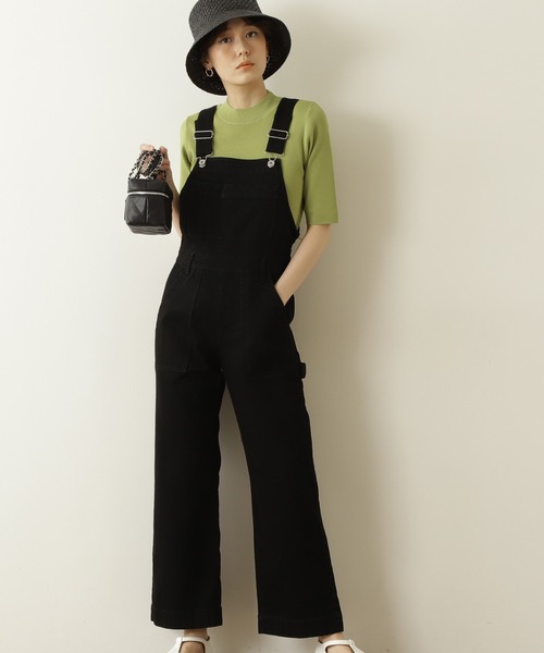 N.（N. Natural Beauty Basic）（エヌエヌナチュラルビューティーベーシック）の「◆ストレートオーバーオール（サロペット/オーバーオール・レディース・ブラック/ナチュラル・MEDIUM）」の2枚目の写真