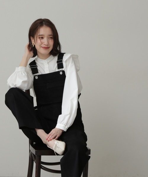 N.（N. Natural Beauty Basic）（エヌエヌナチュラルビューティーベーシック）の「◆ストレートオーバーオール（サロペット/オーバーオール・レディース・ブラック/ナチュラル・MEDIUM）」の7枚目の写真