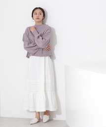 NATURAL BEAUTY BASIC | ピンタック×レースローンスカート(スカート)