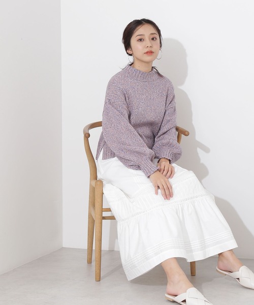 NATURAL BEAUTY BASIC（ナチュラルビューティーベーシック）の「ピンタック×レースローンスカート（スカート・レディース・チャコールグレー/オフホワイト・SMALL/MEDIUM）」の19枚目の写真