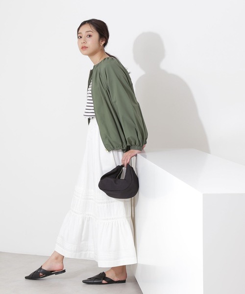 NATURAL BEAUTY BASIC（ナチュラルビューティーベーシック）の「ピンタック×レースローンスカート（スカート・レディース・チャコールグレー/オフホワイト・SMALL/MEDIUM）」の21枚目の写真