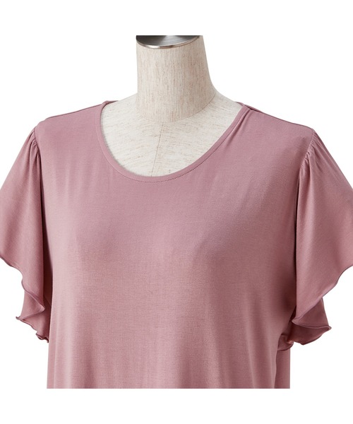 Francfranc(フランフラン)の「フラワープリント 半袖パジャマ ピンク(ワンピース・レディース・ピンク・FREE)」の4枚目の写真