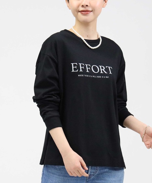 Right-on（ライトオン）の「【HONEYSUCKLE ROSE】ロゴプリントロンＴ（Tシャツ/カットソー・レディース・キナリ/ダークグレー/その他1/オフホワイト/ブラック×ホワイト/ブラック・L/M）」の5枚目の写真