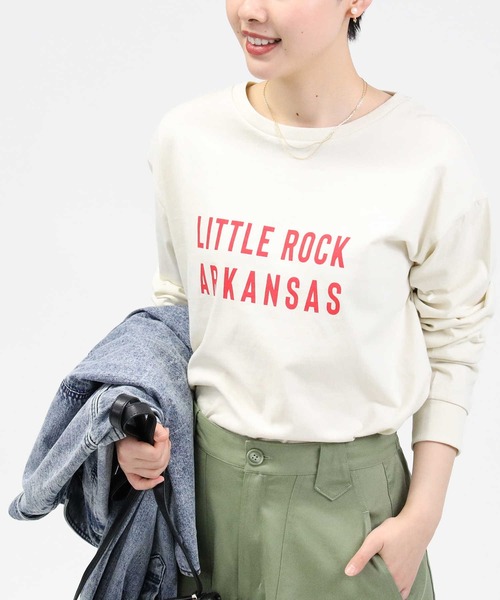 Right-on（ライトオン）の「【HONEYSUCKLE ROSE】ロゴプリントロンＴ（Tシャツ/カットソー・レディース・キナリ/ダークグレー/その他1/オフホワイト/ブラック×ホワイト/ブラック・L/M）」の3枚目の写真