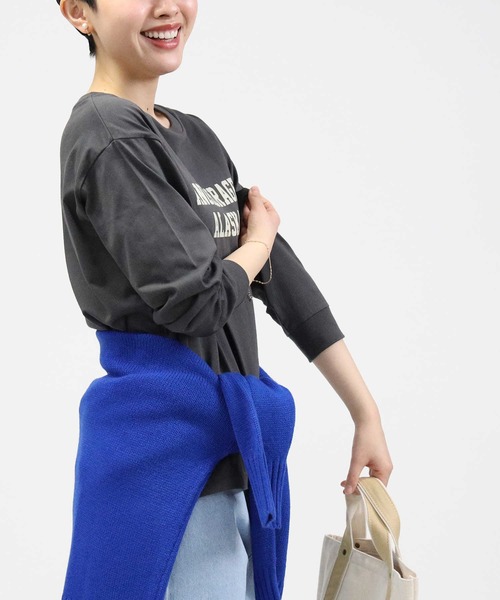 Right-on（ライトオン）の「【HONEYSUCKLE ROSE】ロゴプリントロンＴ（Tシャツ/カットソー・レディース・キナリ/ダークグレー/その他1/オフホワイト/ブラック×ホワイト/ブラック・L/M）」の18枚目の写真