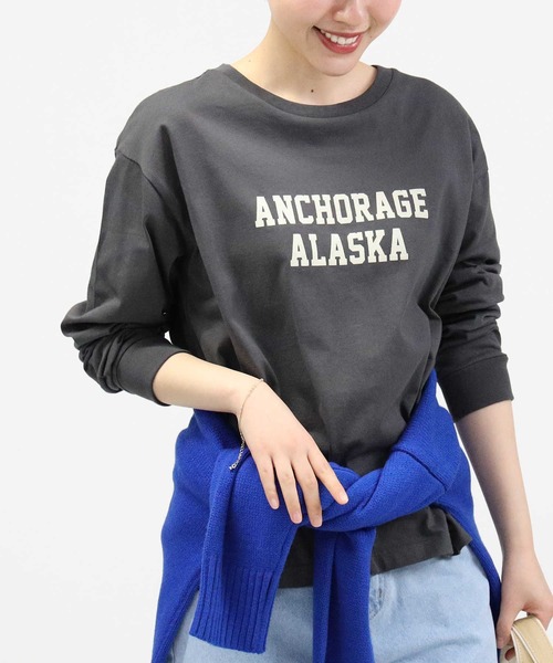 Right-on（ライトオン）の「【HONEYSUCKLE ROSE】ロゴプリントロンＴ（Tシャツ/カットソー・レディース・キナリ/ダークグレー/その他1/オフホワイト/ブラック×ホワイト/ブラック・L/M）」の19枚目の写真