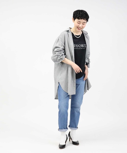 Right-on（ライトオン）の「【HONEYSUCKLE ROSE】ロゴプリントロンＴ（Tシャツ/カットソー・レディース・キナリ/ダークグレー/その他1/オフホワイト/ブラック×ホワイト/ブラック・L/M）」の14枚目の写真