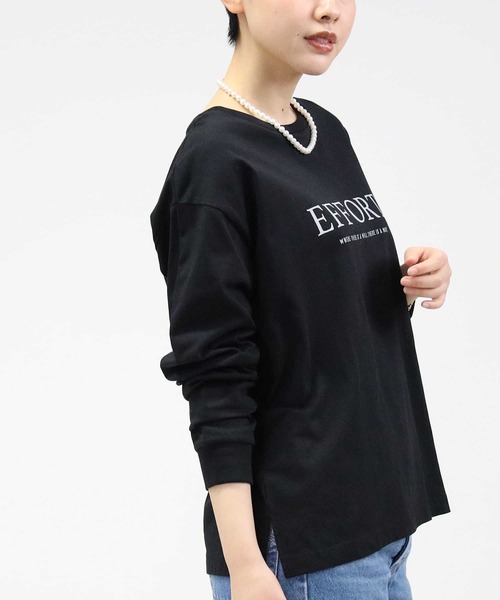 Right-on（ライトオン）の「【HONEYSUCKLE ROSE】ロゴプリントロンＴ（Tシャツ/カットソー・レディース・キナリ/ダークグレー/その他1/オフホワイト/ブラック×ホワイト/ブラック・L/M）」の15枚目の写真