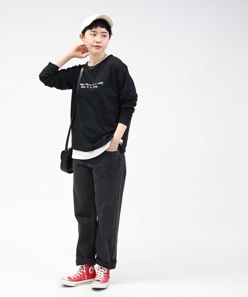 Right-on（ライトオン）の「【HONEYSUCKLE ROSE】ロゴプリントロンＴ（Tシャツ/カットソー・レディース・キナリ/ダークグレー/その他1/オフホワイト/ブラック×ホワイト/ブラック・L/M）」の16枚目の写真