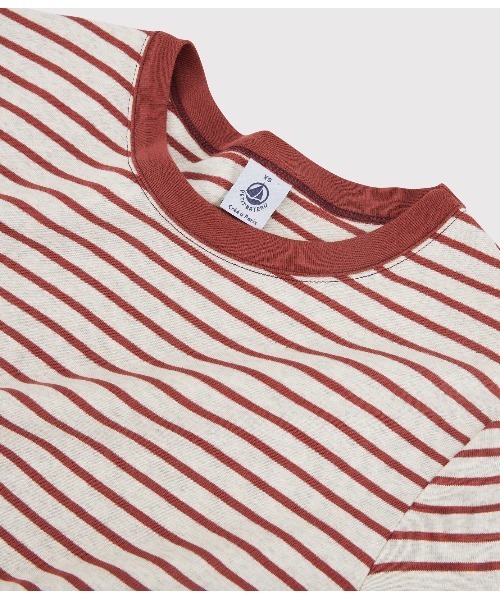PETIT BATEAU(プチバトー)の「マリニエールクルーネック半袖Tシャツ(Tシャツ/カットソー・レディース・グレイッシュベージュ・XX-SMALL/X-LARGE/X-SMALL/SMALL/LARGE/MEDIUM)」の3枚目の写真