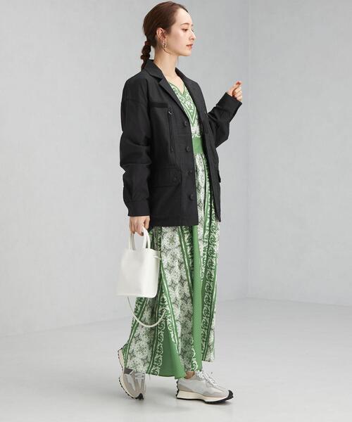 green label relaxing（グリーンレーベルリラクシング）の「＜Tanacana (タナカーナ)＞ フライト ジャケット（その他アウター・レディース・ブラック/オリーブ・FREE）」の7枚目の写真