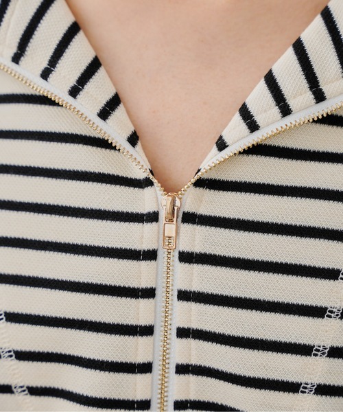 prose verse（プロズヴェール）の「ハーフジップボーダースウェット（Tシャツ/カットソー・レディース・ブラック/オフホワイト・FREE）」の16枚目の写真