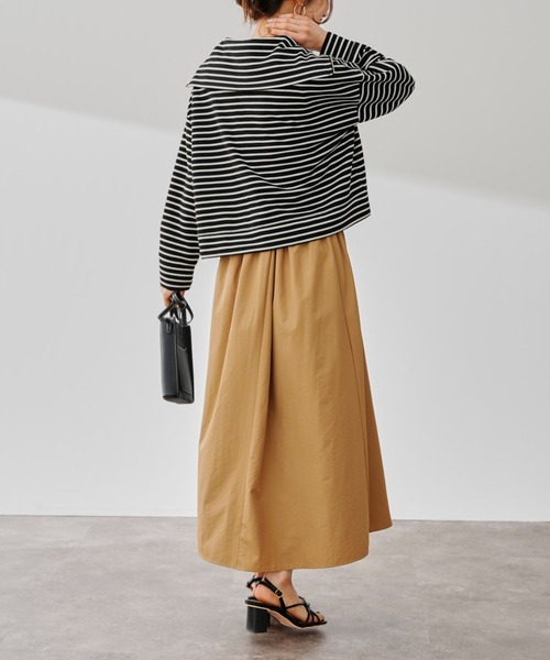 prose verse（プロズヴェール）の「ハーフジップボーダースウェット（Tシャツ/カットソー・レディース・ブラック/オフホワイト・FREE）」の3枚目の写真