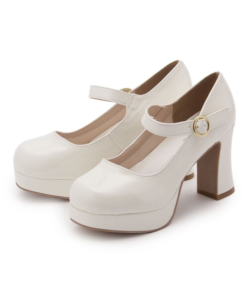 cs T&P（シーエスティーアンドピー）の「チャンキーヒールパンプス（パンプス・レディース・ブラック系1/ホワイト系2/レッド系3・S/M/L/LL）」の2枚目の写真