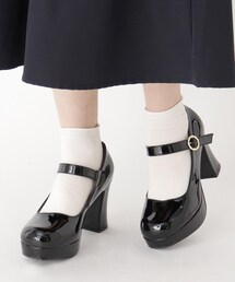 チャンキーヒールパンプス