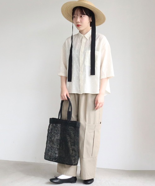 yuni（ユニ　）の「コットンtriple washer twill　cargo パンツ（カーゴパンツ・レディース・ベージュ/カーキ・FREE）」の3枚目の写真