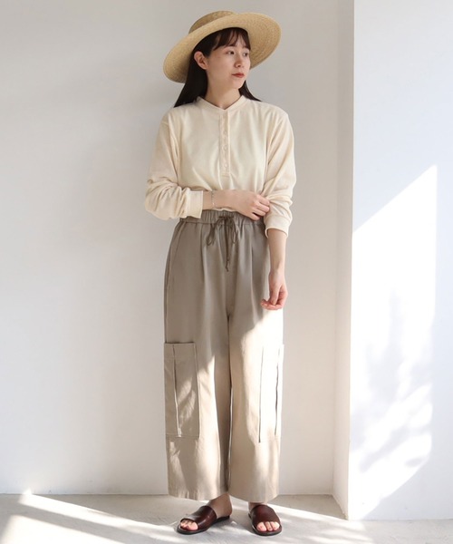 yuni（ユニ　）の「コットンtriple washer twill　cargo パンツ（カーゴパンツ・レディース・ベージュ/カーキ・FREE）」の5枚目の写真