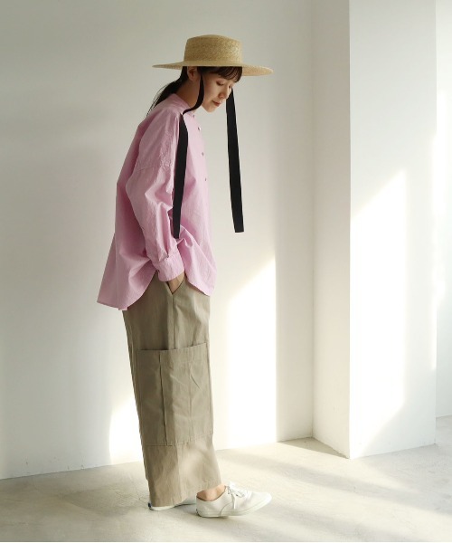 yuni（ユニ　）の「コットンtriple washer twill　cargo パンツ（カーゴパンツ・レディース・ベージュ/カーキ・FREE）」の6枚目の写真