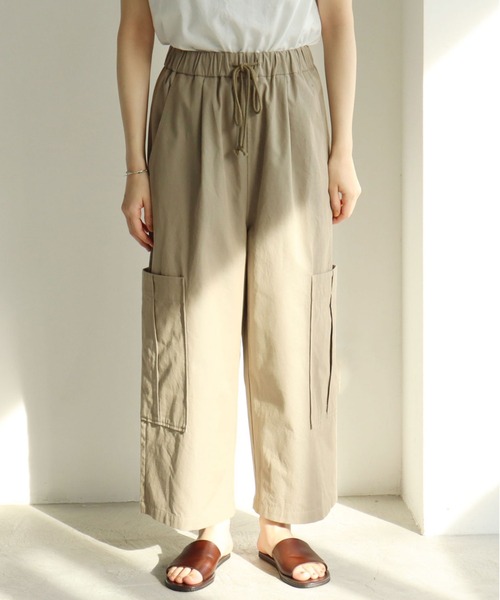 yuni（ユニ　）の「コットンtriple washer twill　cargo パンツ（カーゴパンツ・レディース・ベージュ/カーキ・FREE）」の10枚目の写真