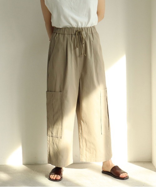 yuni（ユニ　）の「コットンtriple washer twill　cargo パンツ（カーゴパンツ・レディース・ベージュ/カーキ・FREE）」の14枚目の写真