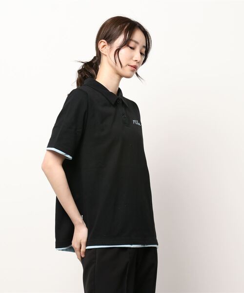 FILA(フィラ)の「<FILA/フィラ>機能付洗練配色ポロシャツ(ポロシャツ・レディース・ブラック/ネイビー/グレー/ブルーグリーン/ラベンダー・LL/M/L)」の13枚目の写真