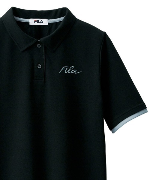 FILA(フィラ)の「<FILA/フィラ>機能付洗練配色ポロシャツ(ポロシャツ・レディース・ブラック/ネイビー/グレー/ブルーグリーン/ラベンダー・LL/M/L)」の2枚目の写真