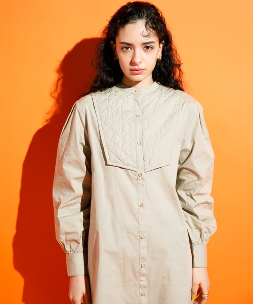 ワンピース ワンピース ドレス キルティングヨークシャツワンピース ワンピース Koe コエ のファッション 激安 ビジネス