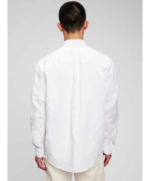 GAP（ギャップ）の「リネン ビッグシャツ（シャツ/ブラウス・メンズ・ホワイト/ネイビー/ピンク/ブルー・S/M/L/XL/XS）」の5枚目の写真