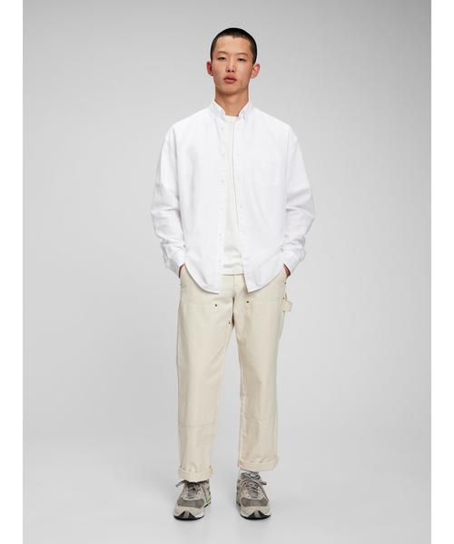 GAP（ギャップ）の「リネン ビッグシャツ（シャツ/ブラウス・メンズ・ホワイト/ネイビー/ピンク/ブルー・S/M/L/XL/XS）」の6枚目の写真