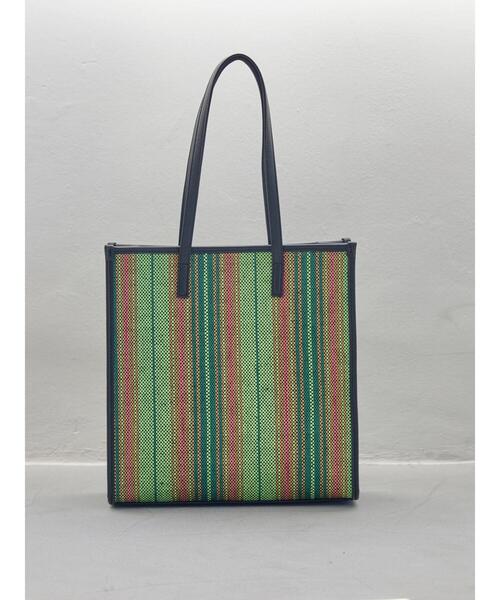 AMERICAN HOLIC（アメリカンホリック）の「カラフル雑材スクエアトートバッグB（トートバッグ・レディース・グリーン・FREE）」の3枚目の写真
