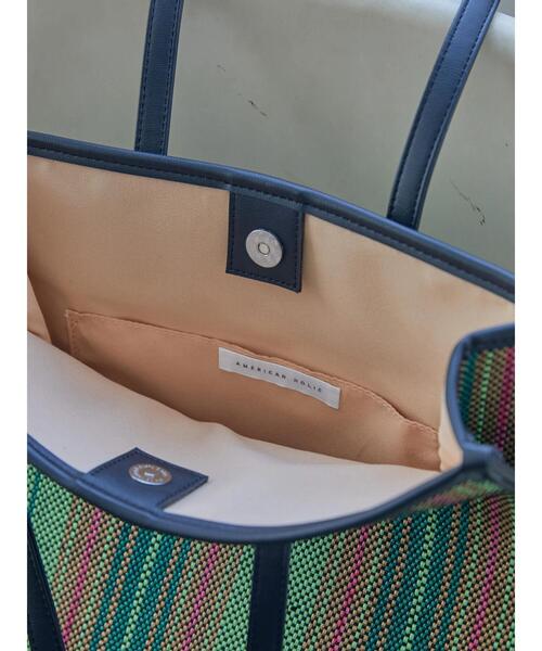 AMERICAN HOLIC（アメリカンホリック）の「カラフル雑材スクエアトートバッグB（トートバッグ・レディース・グリーン・FREE）」の5枚目の写真