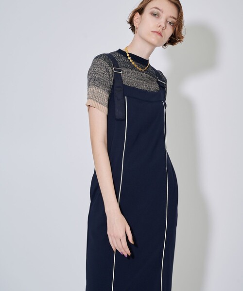 CITY TOKYO（シティトウキョウ）の「カットサロペットワンピース（ワンピース・レディース・ホワイト/ベージュ/ネイビー・1/2）」の6枚目の写真