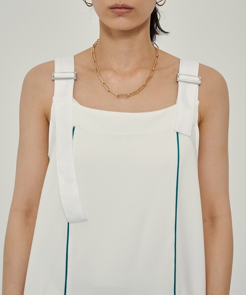 CITY TOKYO（シティトウキョウ）の「カットサロペットワンピース（ワンピース・レディース・ホワイト/ベージュ/ネイビー・1/2）」の13枚目の写真