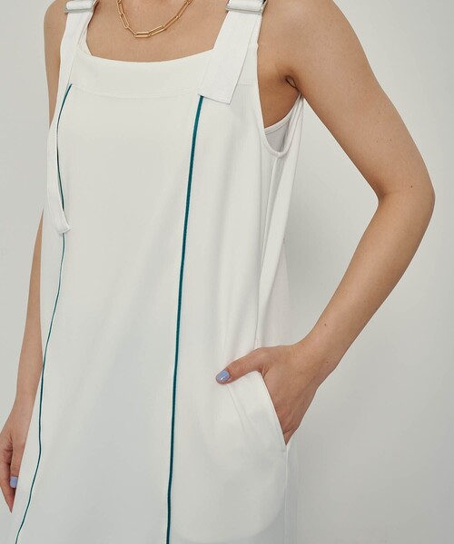 CITY TOKYO（シティトウキョウ）の「カットサロペットワンピース（ワンピース・レディース・ホワイト/ベージュ/ネイビー・1/2）」の14枚目の写真