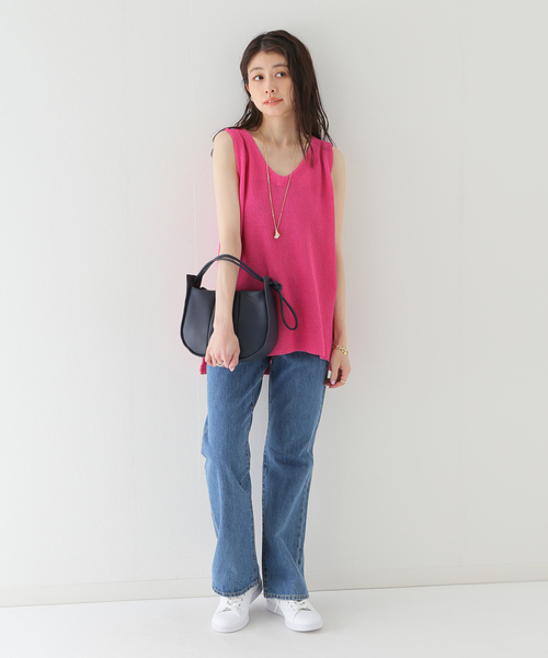 SLOBE IENA(スローブイエナ)の「【ADAWAS / アダワス】 PAPER YARN TANKニット(ニット/セーター・レディース・ピンク・FREE)」の3枚目の写真