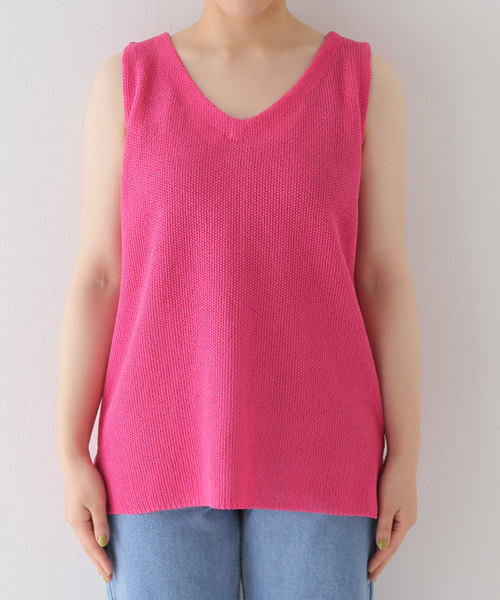 SLOBE IENA(スローブイエナ)の「【ADAWAS / アダワス】 PAPER YARN TANKニット(ニット/セーター・レディース・ピンク・FREE)」の4枚目の写真