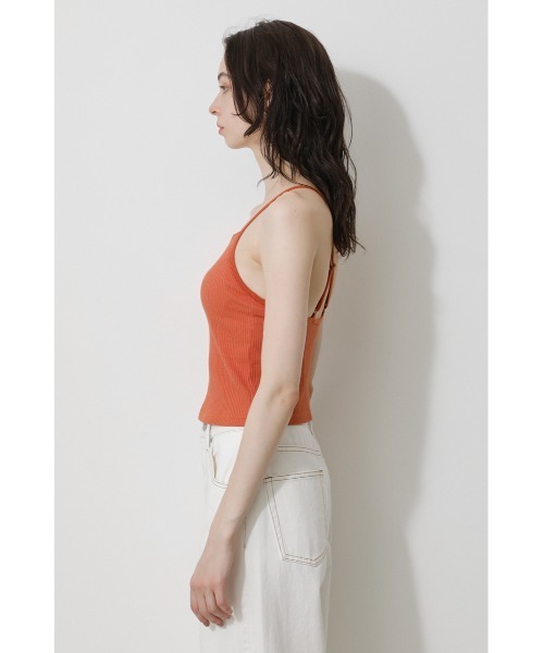AZUL by moussy(アズールバイマウジー)の「BASIC BACK CROSS CAMISOLE/ベーシックバッククロスキャミソール(チューブトップ・レディース・ブラック/オレンジ/ライトカーキ/オフホワイト・MEDIUM/SMALL)」の12枚目の写真