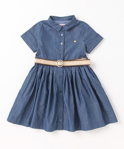 ケイトスペード ロゴベルト シャツ ワンピース 120 新品 半袖 kate spade new york kids(ケイトスペードニューヨーク)の
