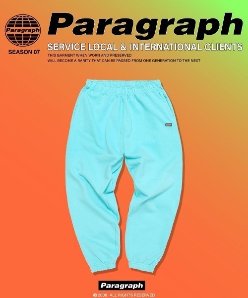 Paragraph(パラグラフ)の「A'GEM/9 × .kom『paragraph/パラグラフ』One Point Logo Sweat Pants/ワンポイントロゴ スウェットパンツ(スウェットパンツ・メンズ・グリーン/ライトブルー・FREE)」の4枚目の写真